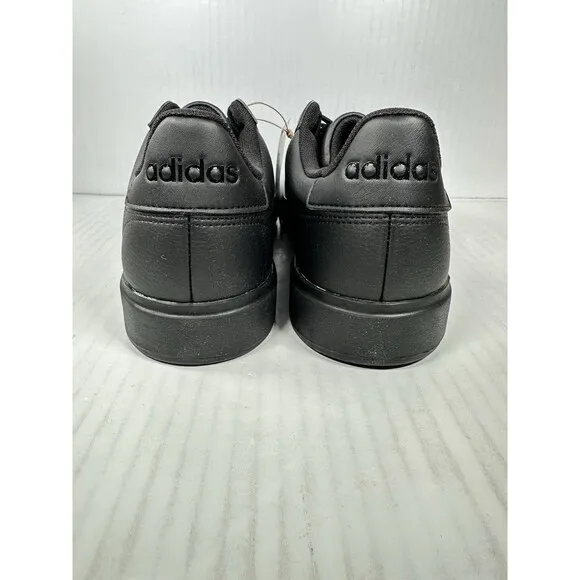 Size 9 adidas Grand Court 2.0 Cloudfoam Sneaker Black Leather Shoe Mens GW9198