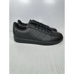 Size 9 adidas Grand Court 2.0 Cloudfoam Sneaker Black Leather Shoe Mens GW9198