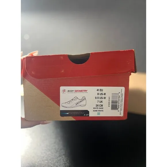 Specialized Torch 1.0 Cycling Shoes Men 8 Women 9.5 White Sage Sports  NIB