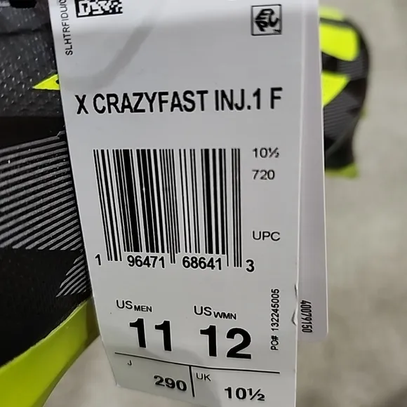 Sz 8.5 11 Adidas Crazyfast.1 FG Injection Soccer Cleats Shoes Black IG0670