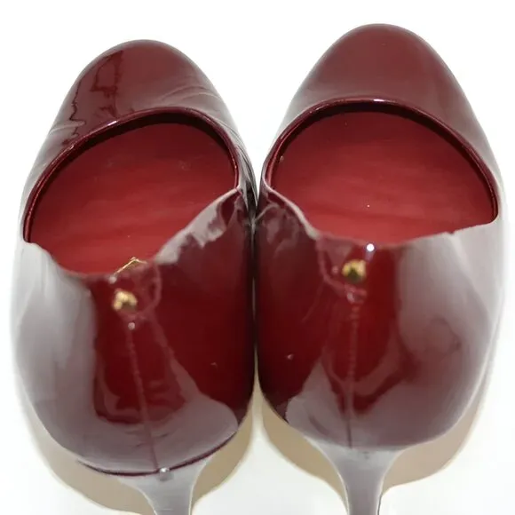 Ted Baker Christmas Red Patent Leather Gold Dress Heels Court Pumps 40 9-9.5