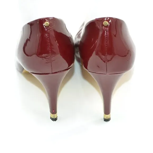 Ted Baker Christmas Red Patent Leather Gold Dress Heels Court Pumps 40 9-9.5