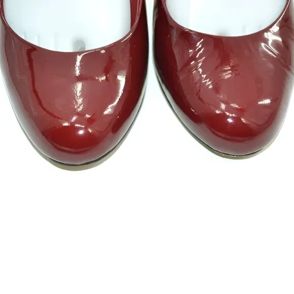 Ted Baker Christmas Red Patent Leather Gold Dress Heels Court Pumps 40 9-9.5