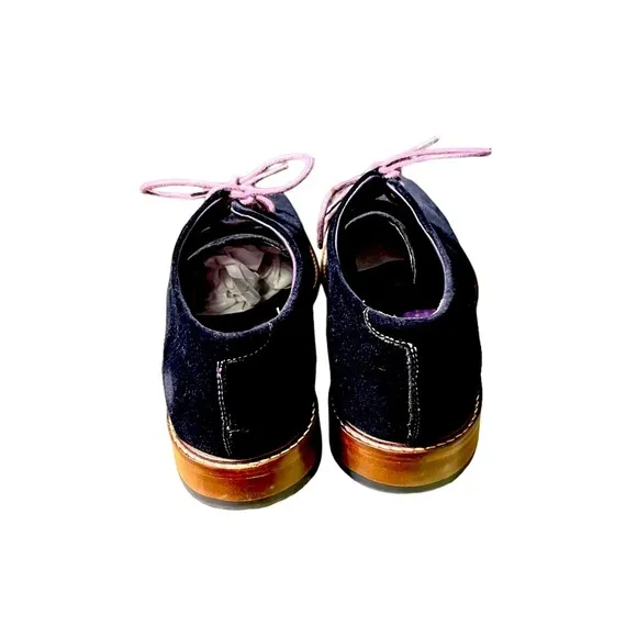Ted Baker London Nieero Velvet Oxford Shoes Size 9 Navy/Purple