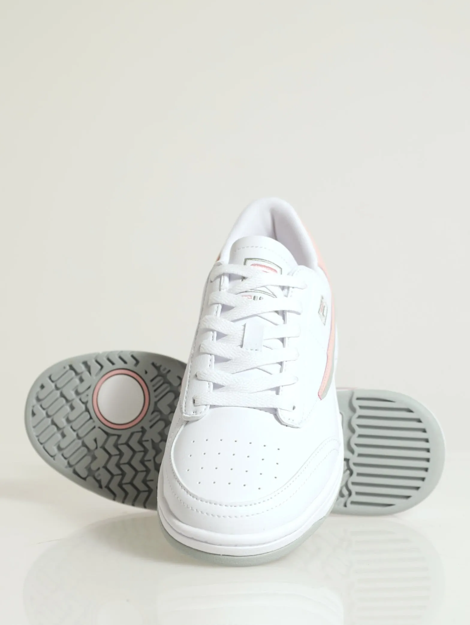 Tennis 88 Lace-Up Court Sneaker - White/Pink