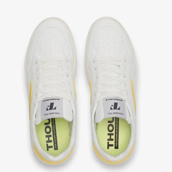 Thousand Fell MEN'S COURT WHITE-STARSTRUCK YELLOW SNEAKER SHOES