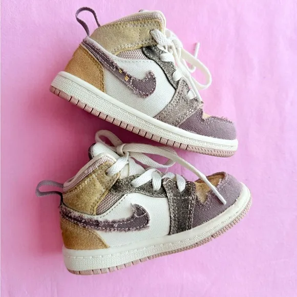 Toddler 6C Nike Air Jordan 1 Mid SE Craft TD&quot;Inside Out Taupe Haize&quot; DZ4467-102
