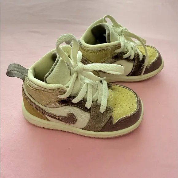Toddler 6C Nike Air Jordan 1 Mid SE Craft TD&quot;Inside Out Taupe Haize&quot; DZ4467-102