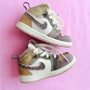 Toddler 6C Nike Air Jordan 1 Mid SE Craft TD&quot;Inside Out Taupe Haize&quot; DZ4467-102