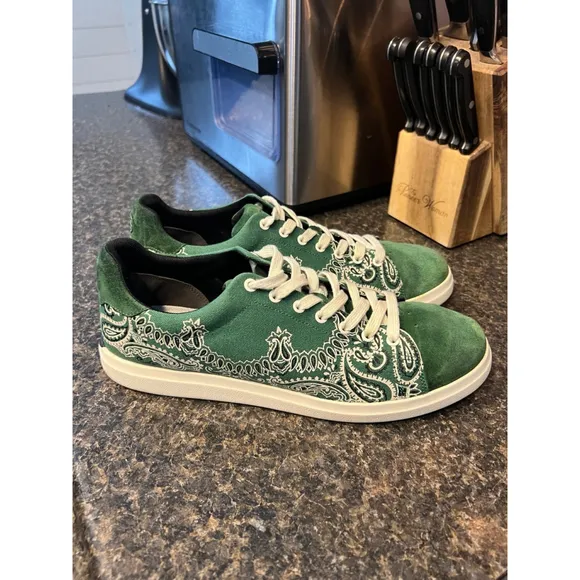 Tory Burch Howell Court Green Suede Toe Sneakers
