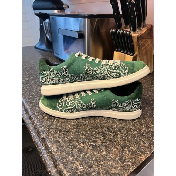Tory Burch Howell Court Green Suede Toe Sneakers