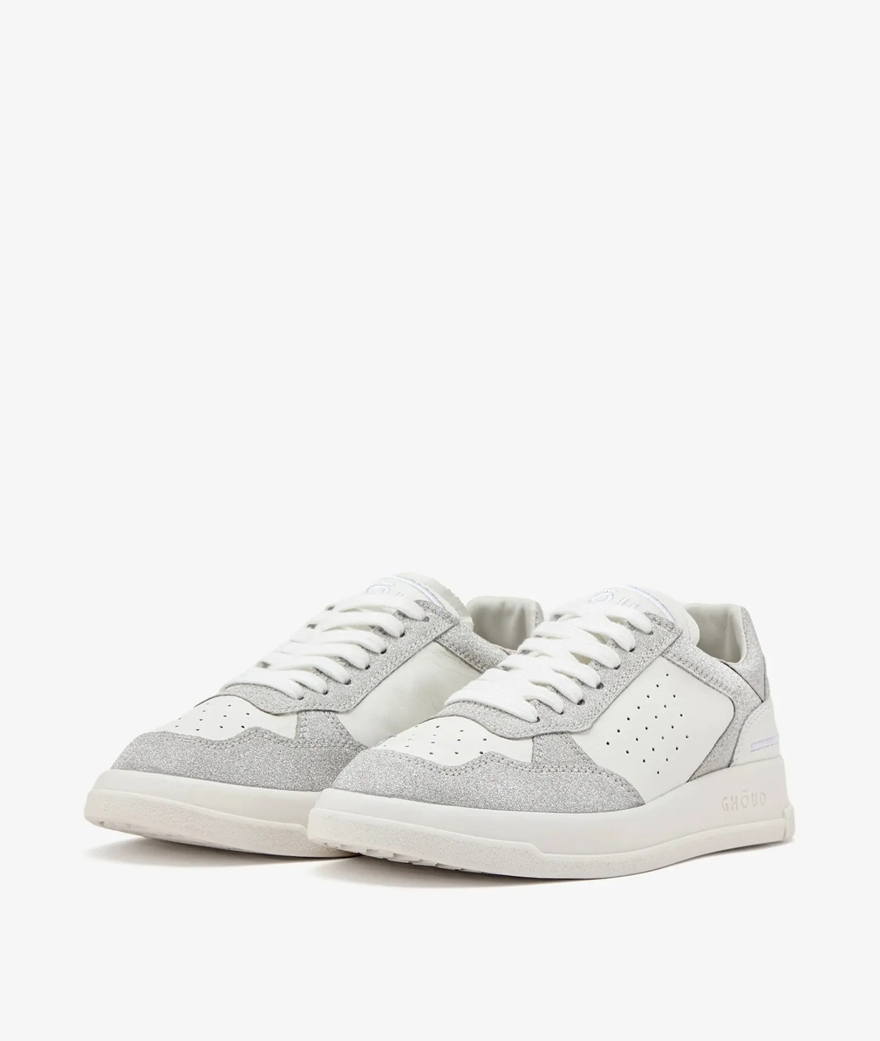 Tweener Low in White Silver Glitter