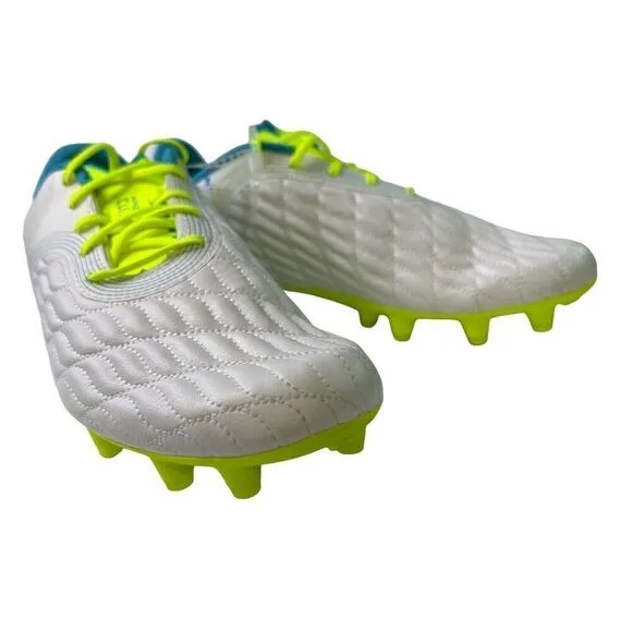 Under Armour Clone Magnetico Soccer Cleats Sz 7.5 White Teal Lime 3027497-101