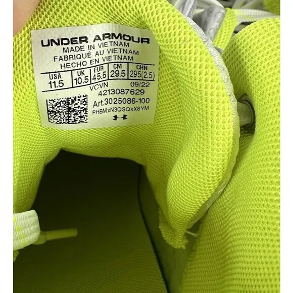 Under Armour Highlight Hammer D Football Cleats 3025086-100 Mens 11.5 White Volt