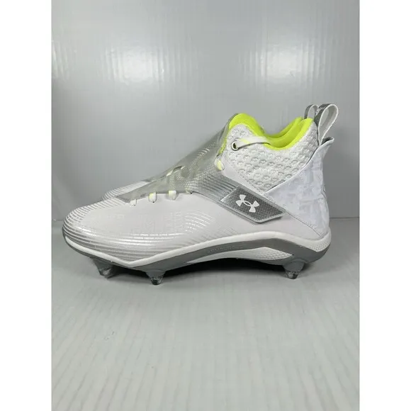 Under Armour Highlight Hammer D Football Cleats 3025086-100 Mens 11.5 White Volt