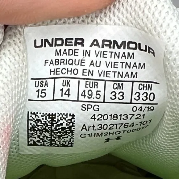 Under Armour Men's Size 15 White Nitro Football Cleats