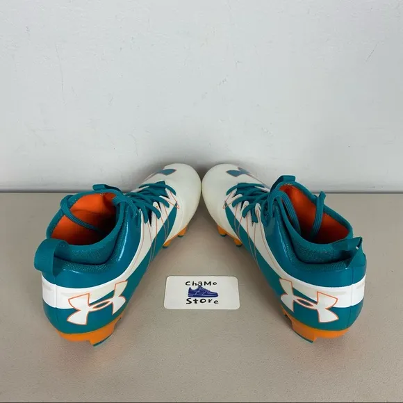 Under Armour Nitro dolphin color football cleats Shoes Mens sz 11.5