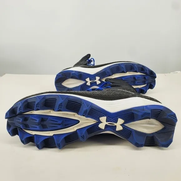 Under Armour Shoes Mens 10 Clutchfit Highlight Black Blue Molded Football Cleats
