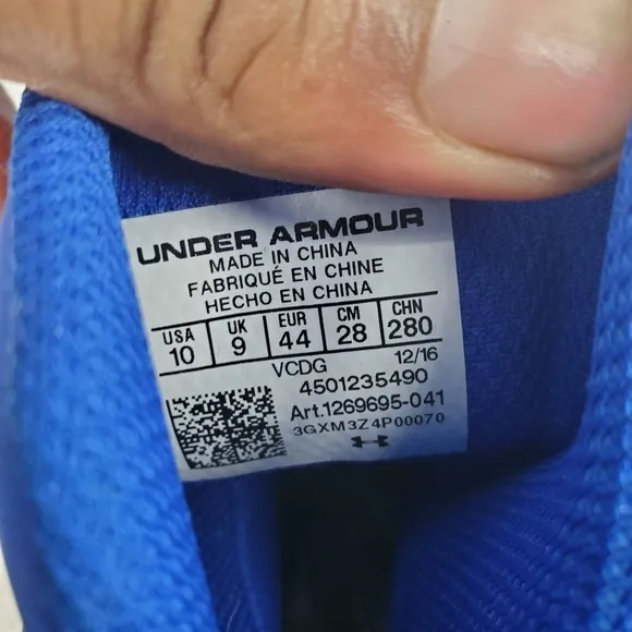 Under Armour Shoes Mens 10 Clutchfit Highlight Black Blue Molded Football Cleats