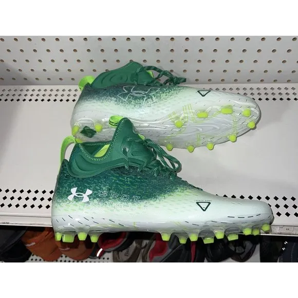 Under Armour Spotlight Lux MC 2.0 Mens Football Cleats Size 11 Green White