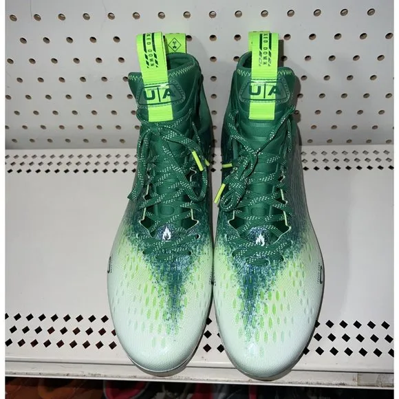 Under Armour Spotlight Lux MC 2.0 Mens Football Cleats Size 11 Green White
