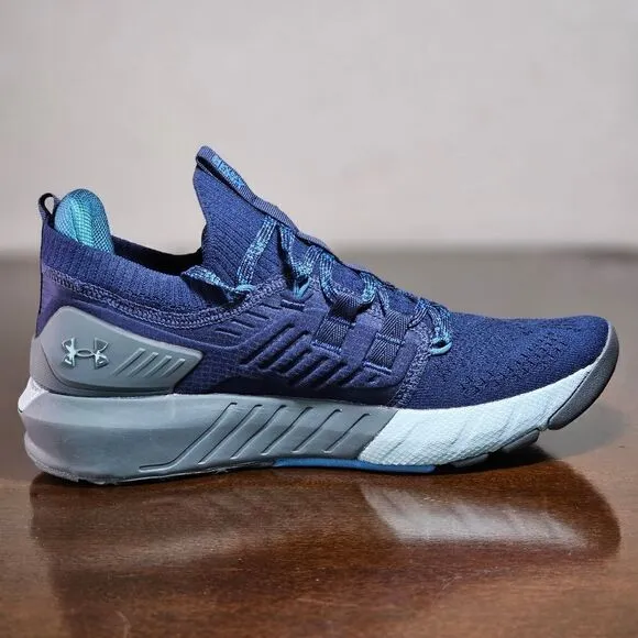 Under Armour UA Project Rock 3 Training Gym Shoes Navy Black White Tribase New