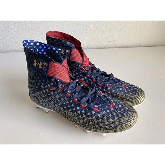 Under Armour Highlight MC LE USA Football Cleats 3025740-100 Men’s Sz 12.5