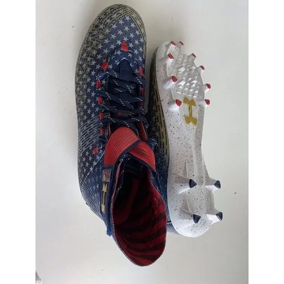 Under Armour Highlight MC LE USA Football Cleats 3025740-100 Men’s Sz 12.5