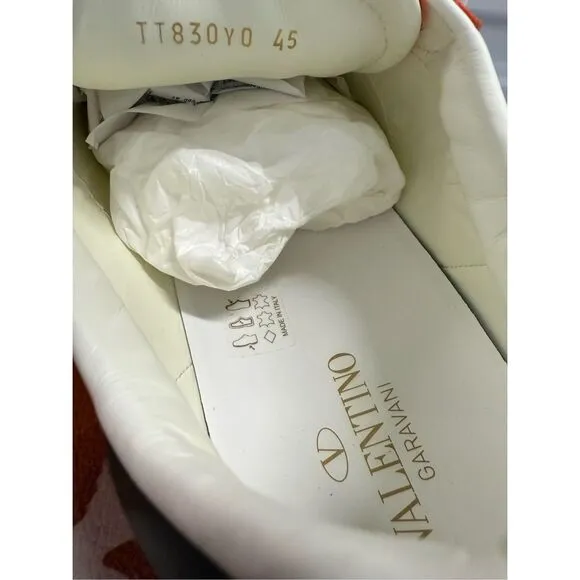 Valentino Garavani VLTN Fluorescent Orange Sneakers Men's Size 12 EU 45 $695