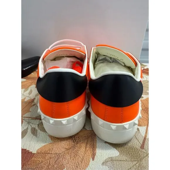 Valentino Garavani VLTN Fluorescent Orange Sneakers Men's Size 12 EU 45 $695