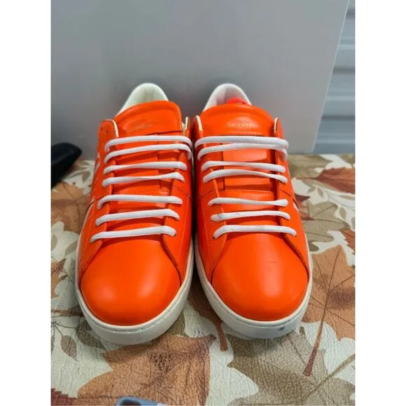 Valentino Garavani VLTN Fluorescent Orange Sneakers Men's Size 12 EU 45 $695