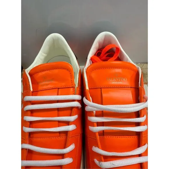Valentino Garavani VLTN Fluorescent Orange Sneakers Men's Size 12 EU 45 $695
