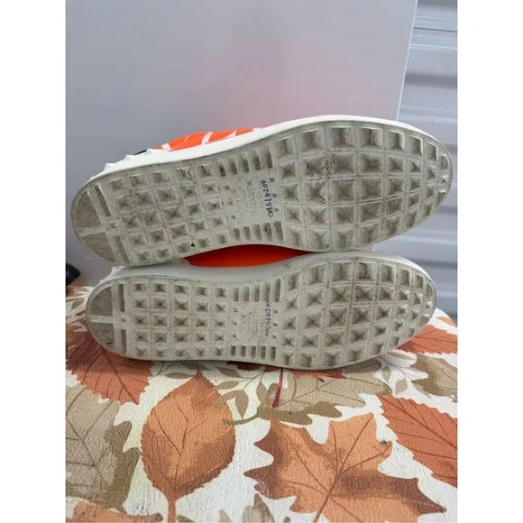 Valentino Garavani VLTN Fluorescent Orange Sneakers Men's Size 12 EU 45 $695