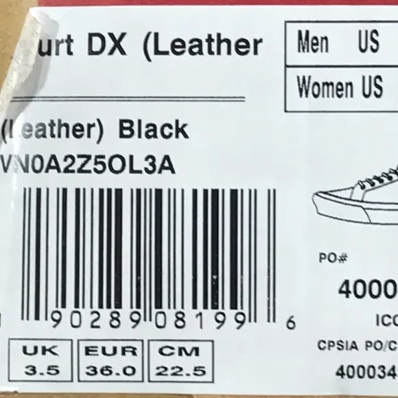 Vans Court DX Leather Black Shoes