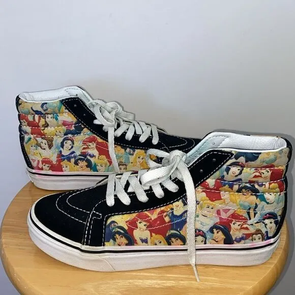 Van's Disney Princess’s Shoes Lace Up Sneakers Rare NWOB Size 6