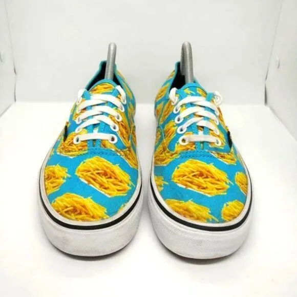 Vans Off The Wall Late Night Authentic Blue‎ Atoll Fries Mens Size 8 Blue Yellow