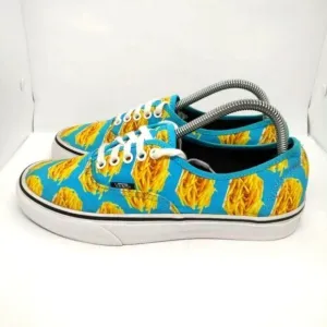 Vans Off The Wall Late Night Authentic Blue‎ Atoll Fries Mens Size 8 Blue Yellow