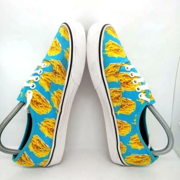 Vans Off The Wall Late Night Authentic Blue‎ Atoll Fries Mens Size 8 Blue Yellow