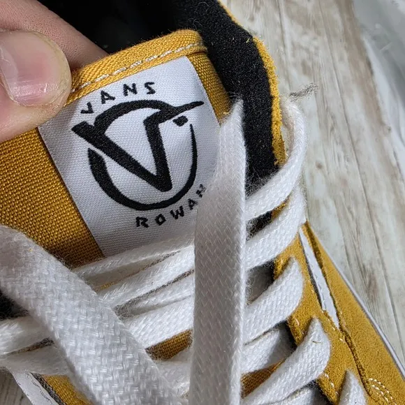 Vans Rowan Pro Skate Shoes Canvas Suede Low Top Sneakers Yellow White 10