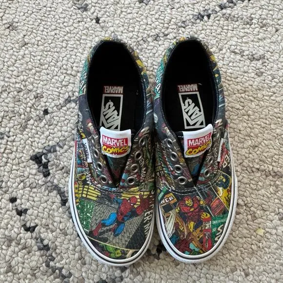 Vans Youth Marvel Comics Hulk Spider Man Iron Man Low Top Shoes 11C