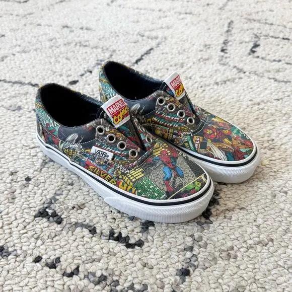 Vans Youth Marvel Comics Hulk Spider Man Iron Man Low Top Shoes 11C