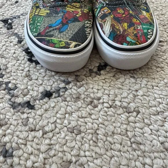 Vans Youth Marvel Comics Hulk Spider Man Iron Man Low Top Shoes 11C