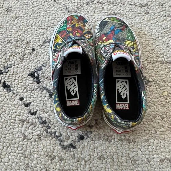 Vans Youth Marvel Comics Hulk Spider Man Iron Man Low Top Shoes 11C