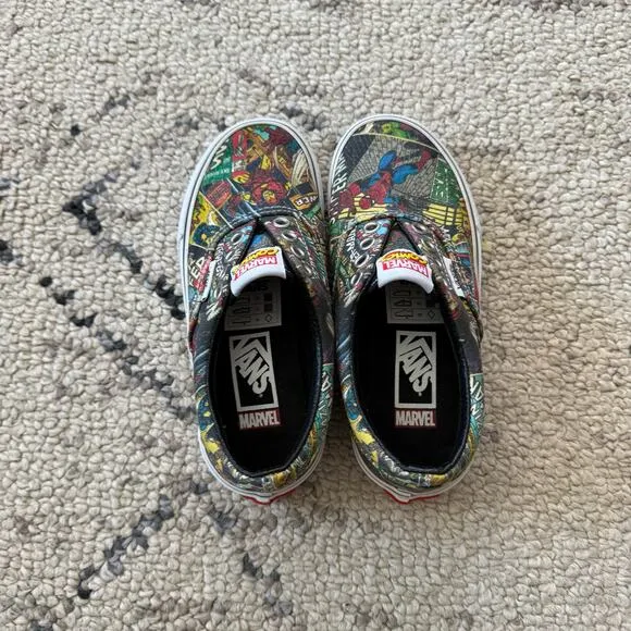 Vans Youth Marvel Comics Hulk Spider Man Iron Man Low Top Shoes 11C
