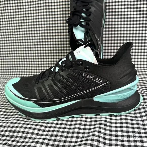 Vimazi NWT Men's Trail Z2 Black Blue Athletic Trail Running Runner Shoes Size 12