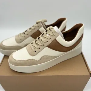 Vince Womens Warren Court Lace Up Sneaker Milk Dark Amber 13 M