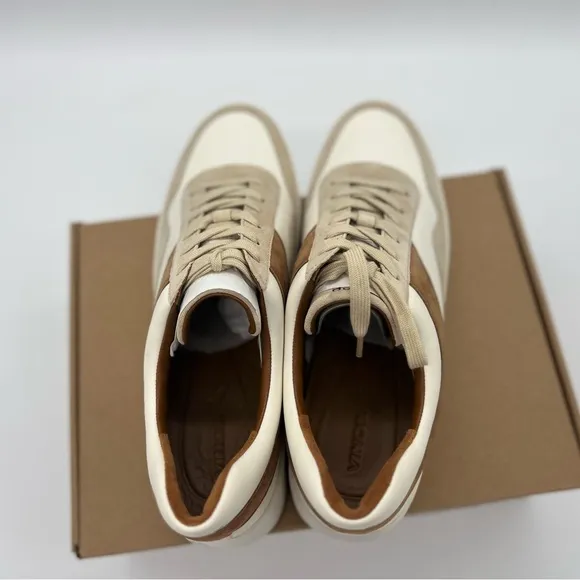 Vince Womens Warren Court Lace Up Sneaker Milk Dark Amber 13 M