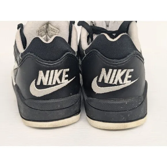 Vintage 90s Nike Court Force Low Black And White Sz 7 Missing Insoles