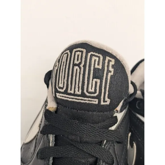 Vintage 90s Nike Court Force Low Black And White Sz 7 Missing Insoles