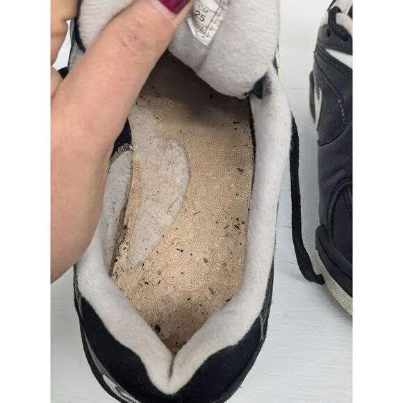 Vintage 90s Nike Court Force Low Black And White Sz 7 Missing Insoles